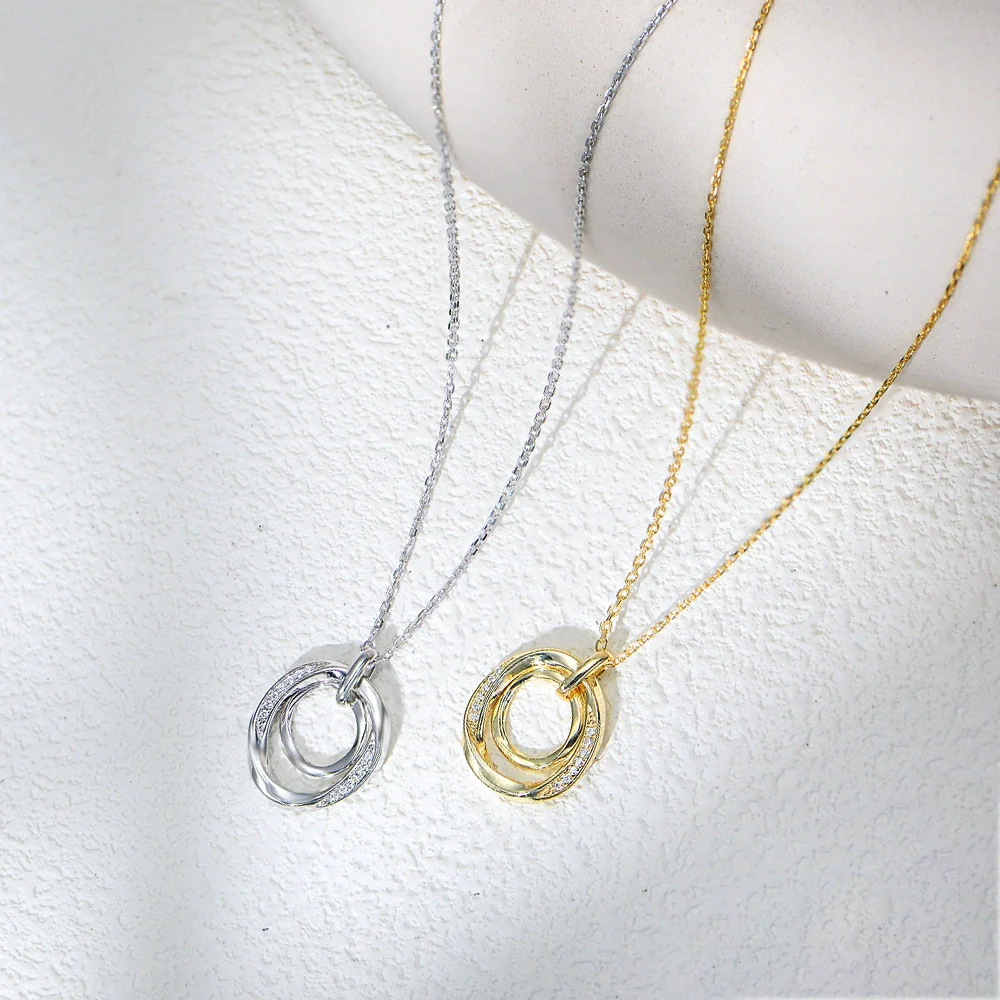 Wholesale Women's S925 Sterling Silver Geometric Diamond Cross Chain Clavicle Necklace - Image 3