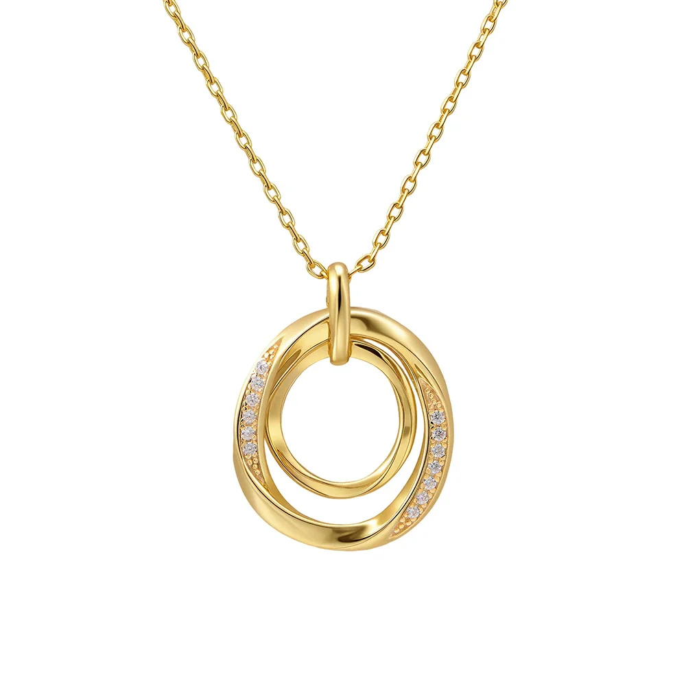 Wholesale Women's S925 Sterling Silver Geometric Diamond Cross Chain Clavicle Necklace - Image 5