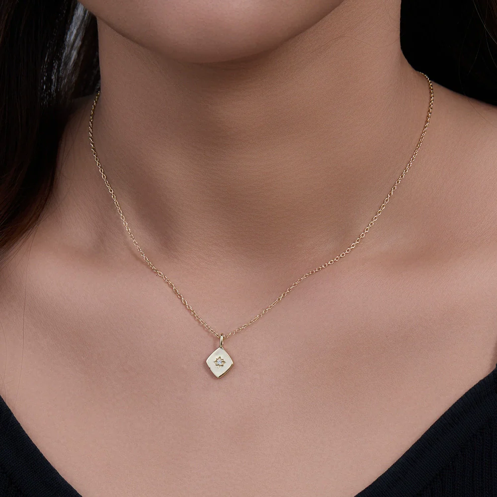 Wholesale Women's S925 Sterling Silver Geometric Diamond Zircon Cross Chain Necklace - Image 3
