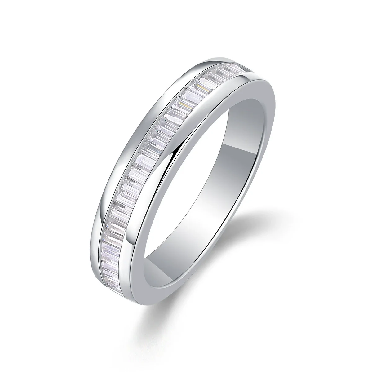 Wholesale Women's S925 Sterling Silver Geometric Fashion Diamond Inlaid Ring Jewelry