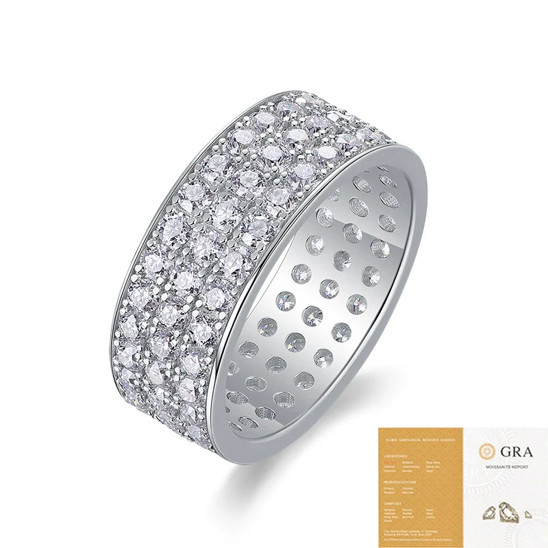 Wholesale Women's S925 Sterling Silver Geometric Fashion Diamond Inlaid Ring Jewelry - Image 5