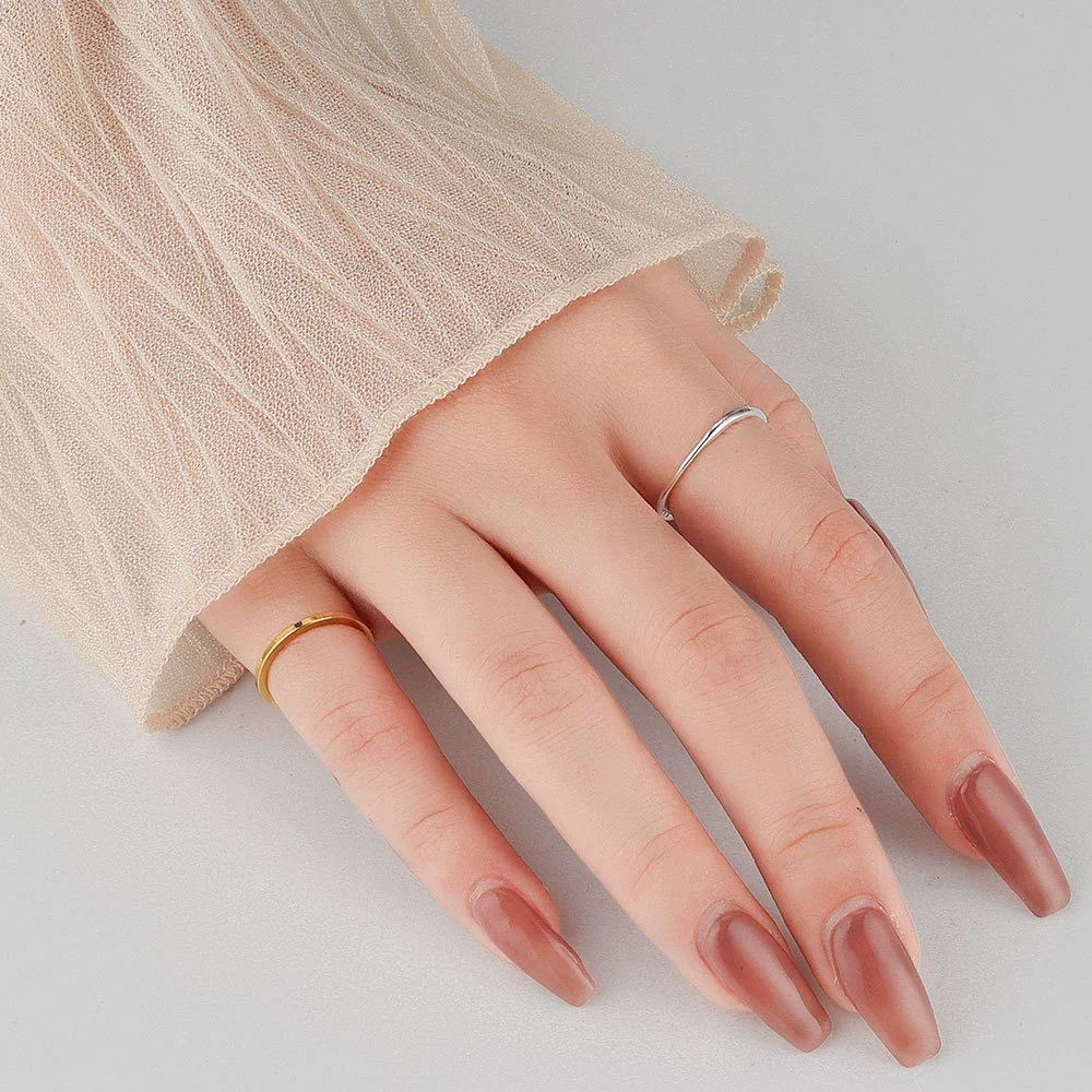 Wholesale Women's S925 Sterling Silver Geometric Ring With 18K Gold Vacuum Plating - Image 2