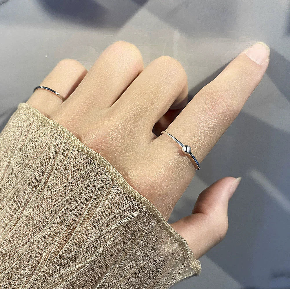 Wholesale Women's S925 Sterling Silver Geometric Style Electroplated Ring - Image 2