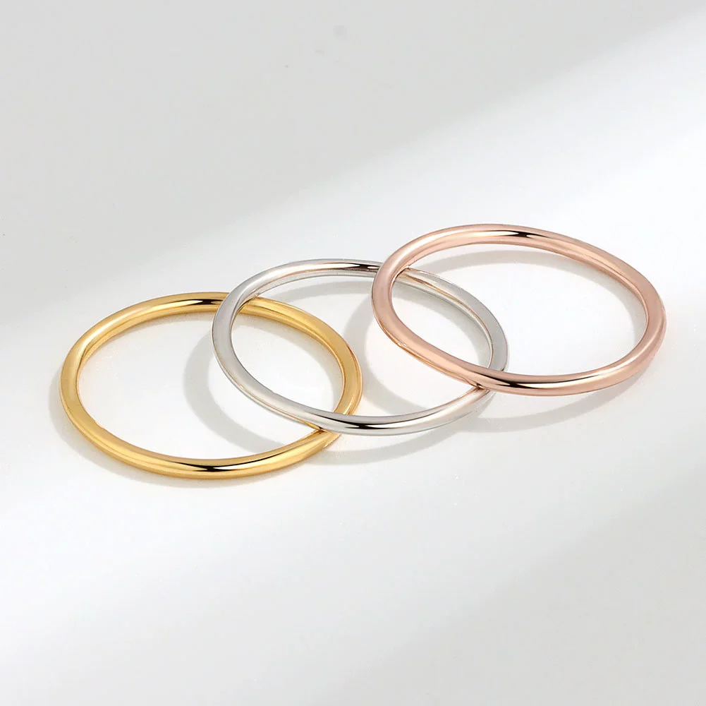 Wholesale Women's S925 Sterling Silver Geometric Style Electroplated Ring - Image 3