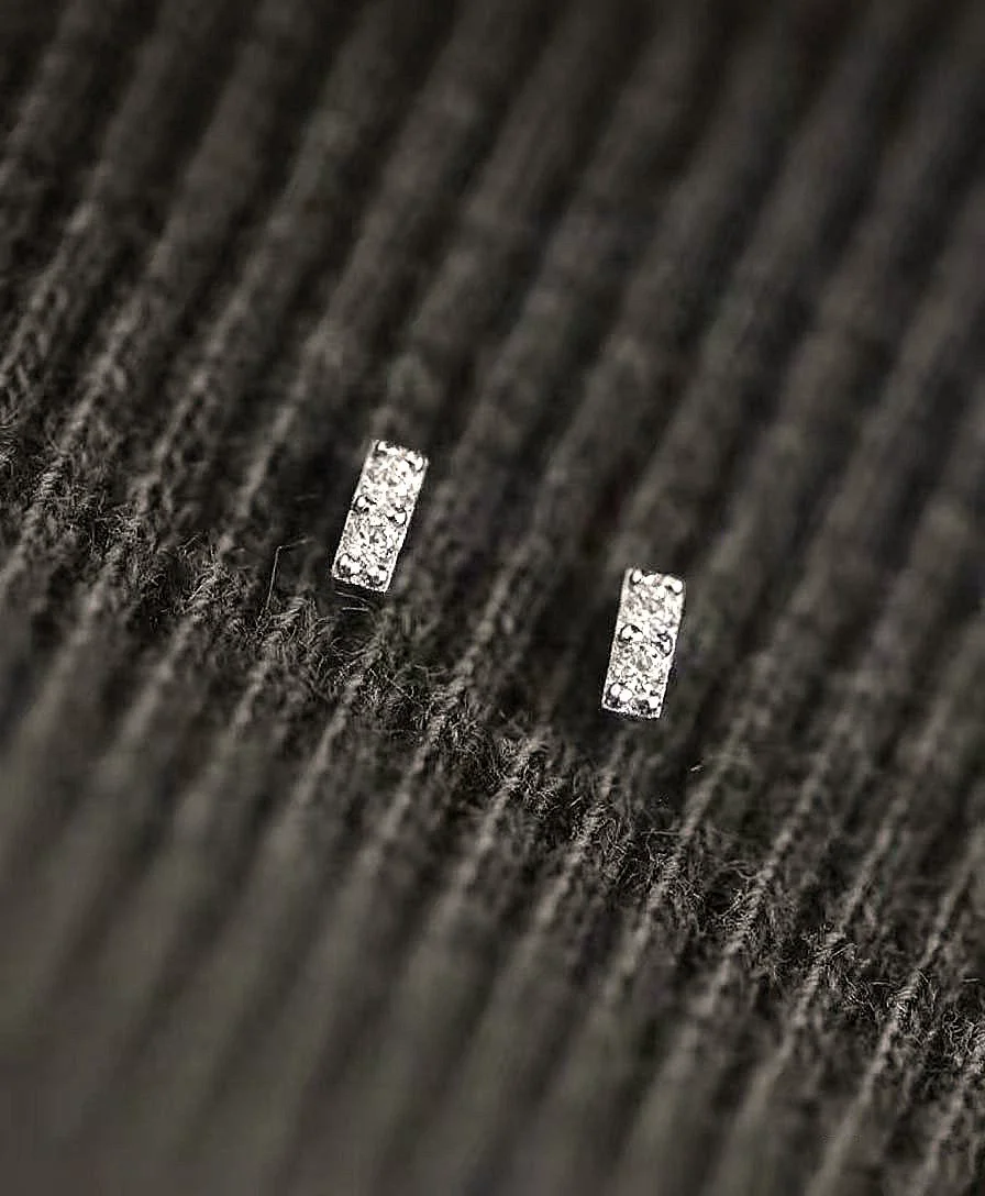 Wholesale Women's S925 Sterling Silver Geometric Style Goldplated Zirconia Earrings - Image 5