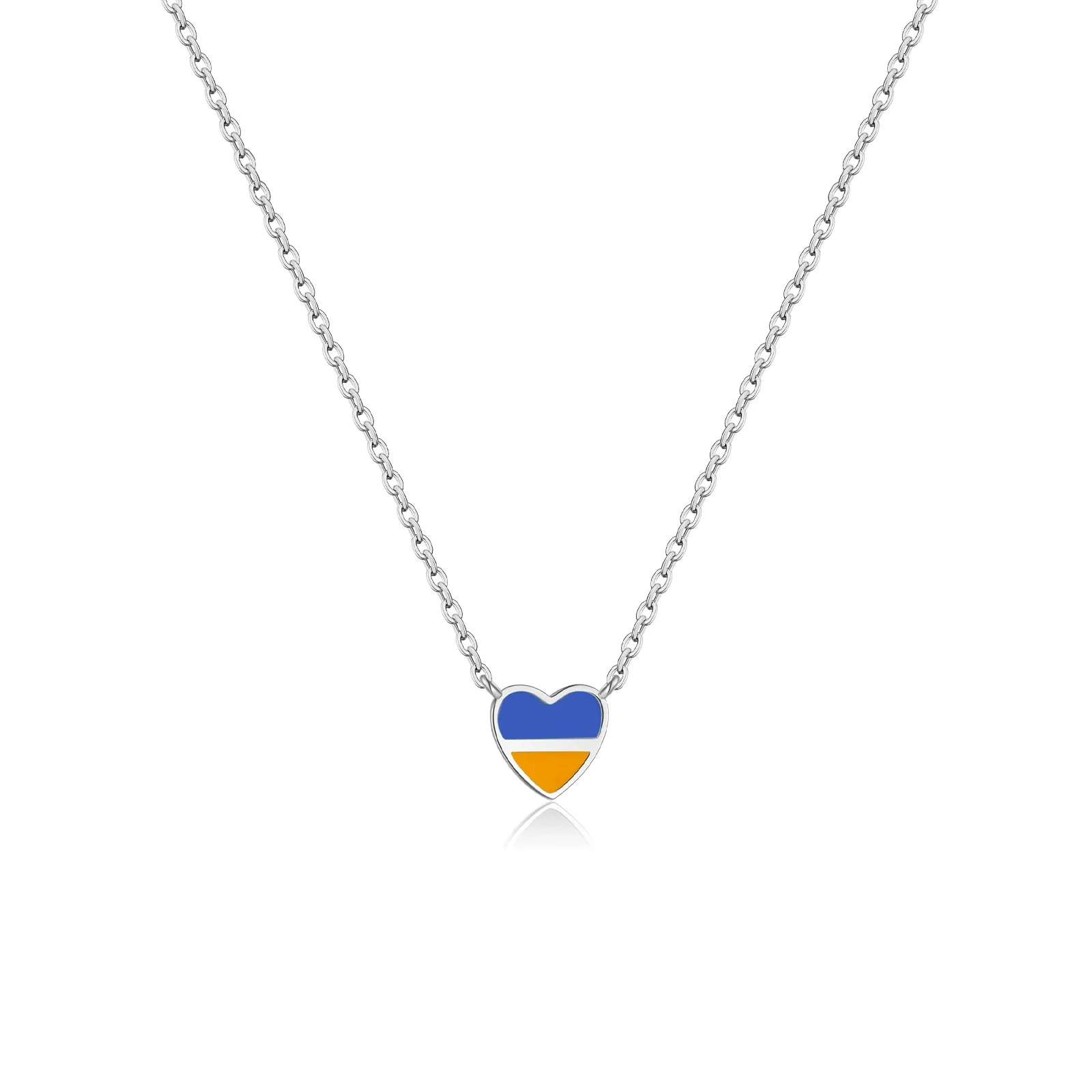 Wholesale Women's S925 Sterling Silver Love Pendant Necklace With Gold Enamel And Geometric Pattern Electroplated - Image 5