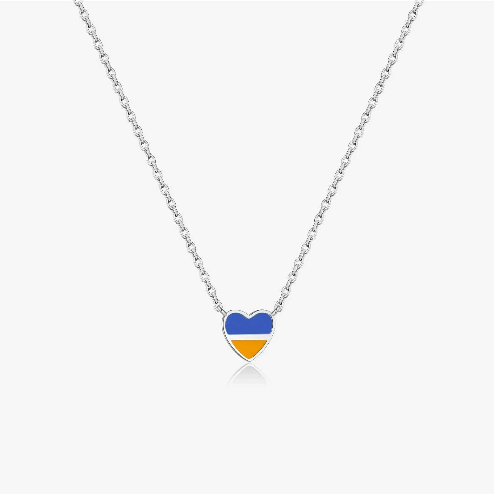 Wholesale Women's S925 Sterling Silver Love Pendant Necklace With Gold Enamel And Geometric Pattern Electroplated - Image 6