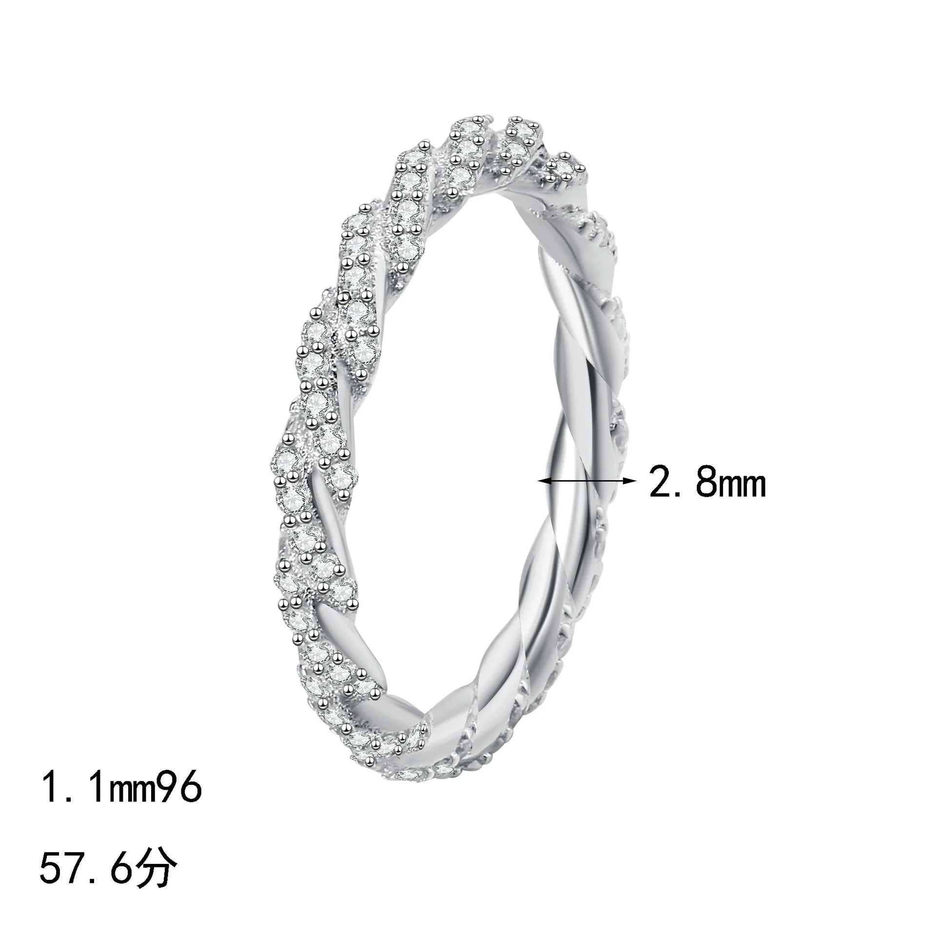 Wholesale Women's S925 Sterling Silver Ring With Moissanite Diamondencrusted Small Twist Design Electroplated With Doll Animal Zodiac Letters Numbers Text Pattern Minimalist Style - Image 5