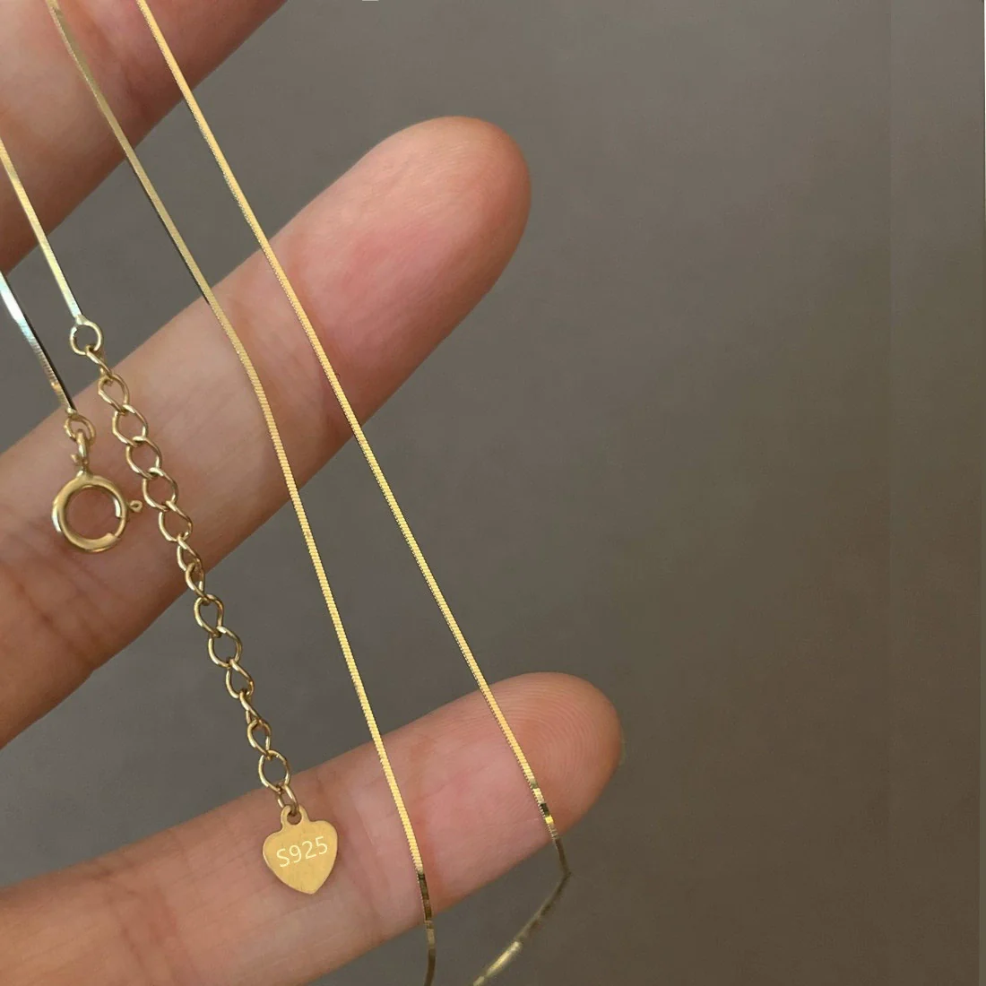 Wholesale Women's S925 Sterling Silver Snake Bone Chain 18K Gold Plated Animal Zodiac Pattern Polished Necklace