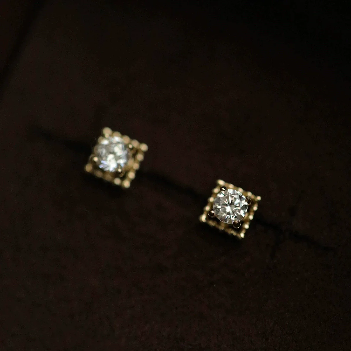 Wholesale Women's S925 Sterling Silver Square Retro Goldplated Geometric Earrings With Zirconia - Image 2