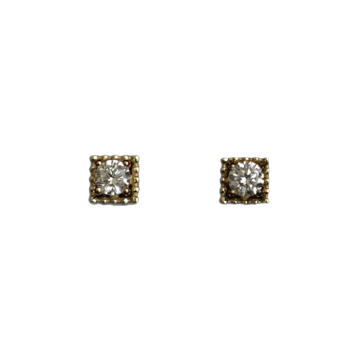 Wholesale Women's S925 Sterling Silver Square Retro Goldplated Geometric Earrings With Zirconia - Image 5