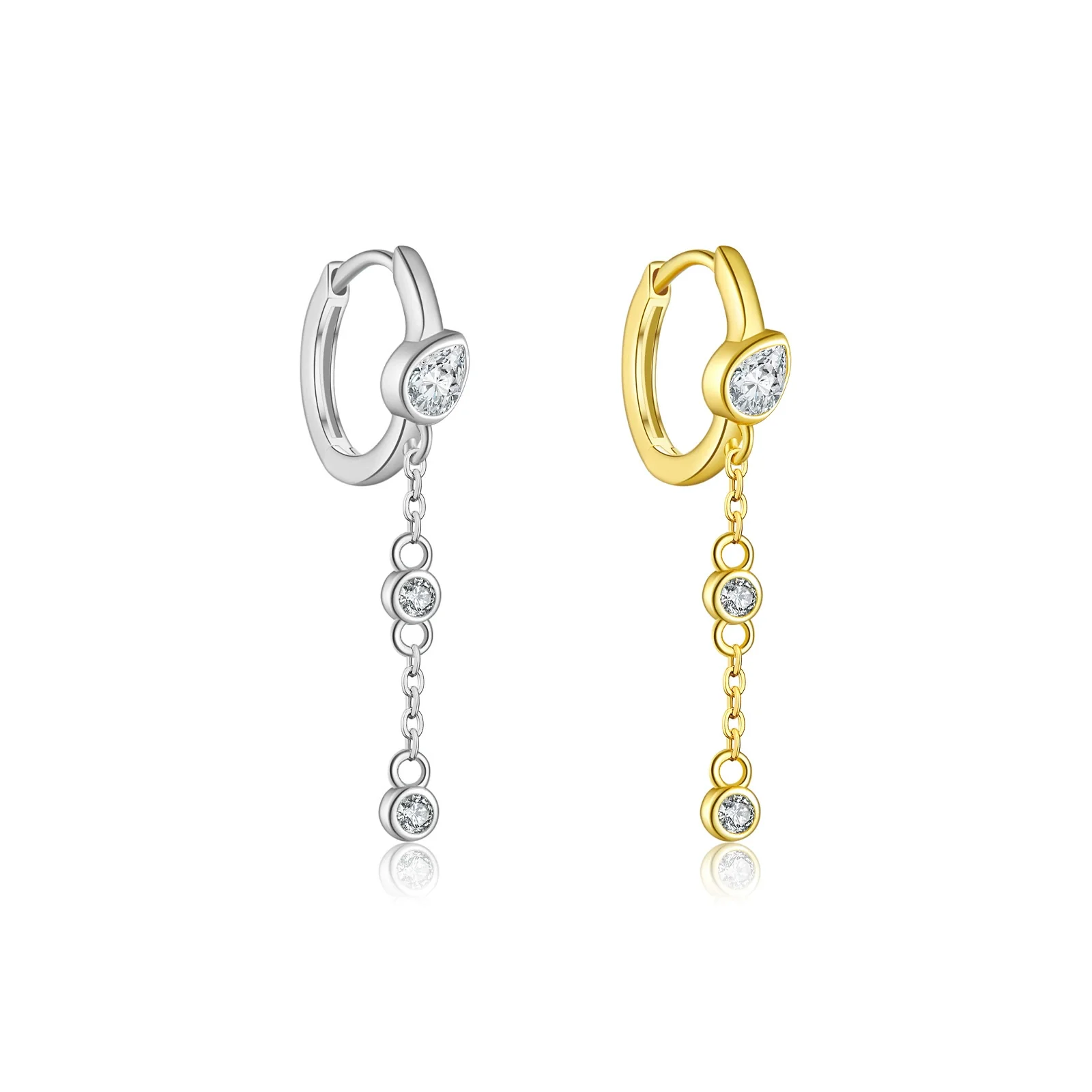 Wholesale Women's S925 Sterling Silver Tassel Pendant Earrings Geometric Style Electroplated - Image 5