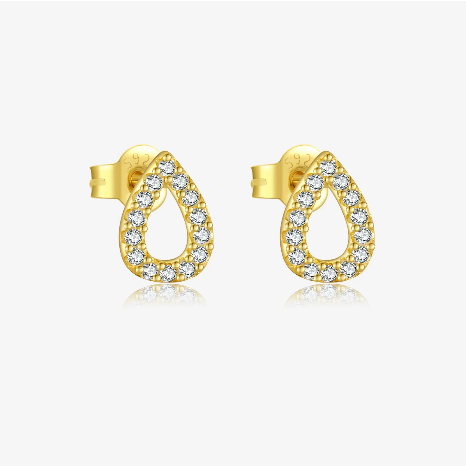 Wholesale Women's S925 Sterling Silver Water Drop Zircon Earrings With Platinum And 18K Gold Electroplating - Image 7