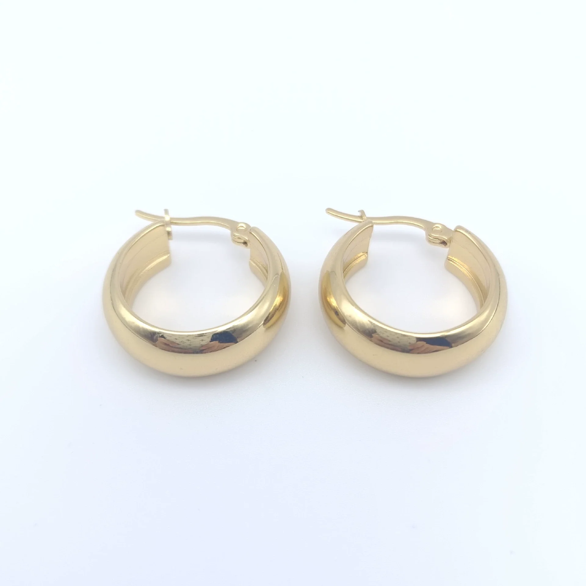 Wholesale Women's Semiround Titanium Steel Geometric Personality Earrings With Polished And Electroplated Finish - Image 8