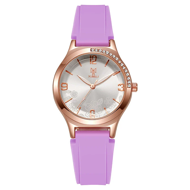 Wholesale Women's Silicone Alloy Watch With Round Dial And Pin Buckle Leisure Style - Image 10