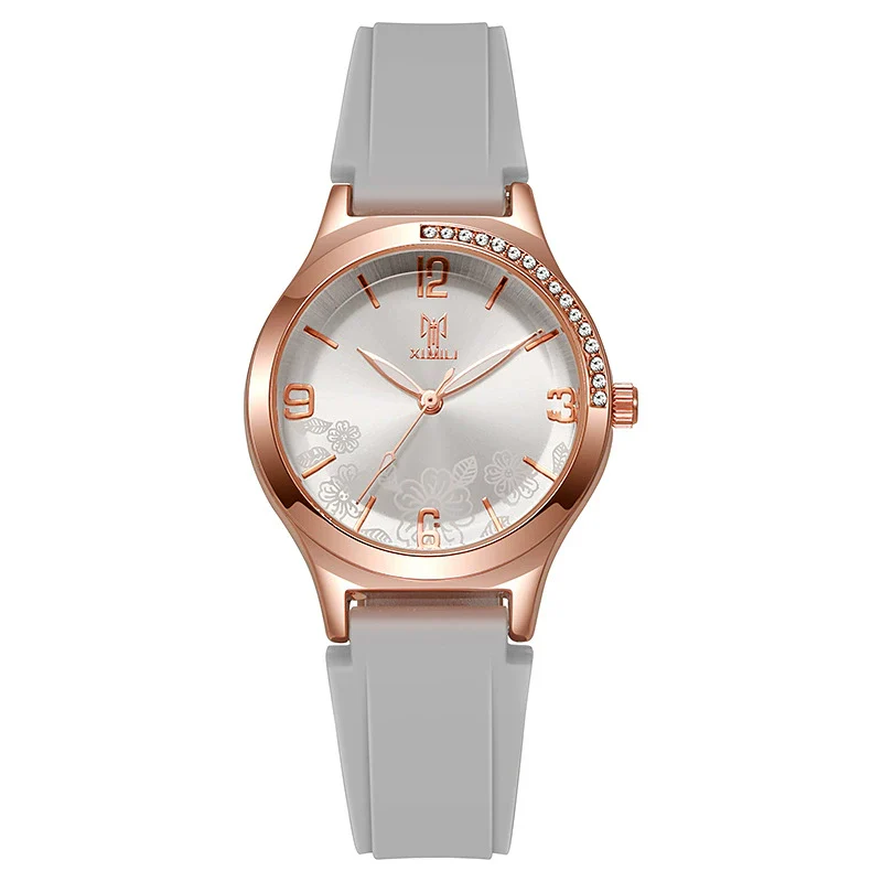Wholesale Women's Silicone Alloy Watch With Round Dial And Pin Buckle Leisure Style - Image 5