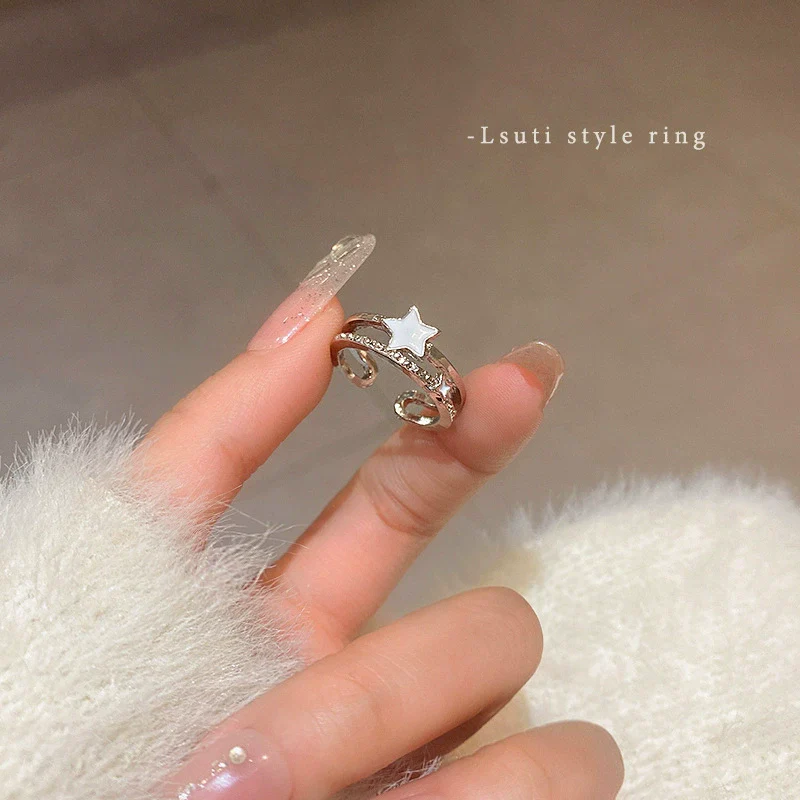 Wholesale Women's Silver Zircon Open Ring Copper Electroplating Heart Bow Geometric Shape - Image 16