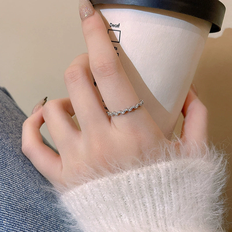 Wholesale Women's Silver Zircon Open Ring Copper Electroplating Heart Bow Geometric Shape - Image 18