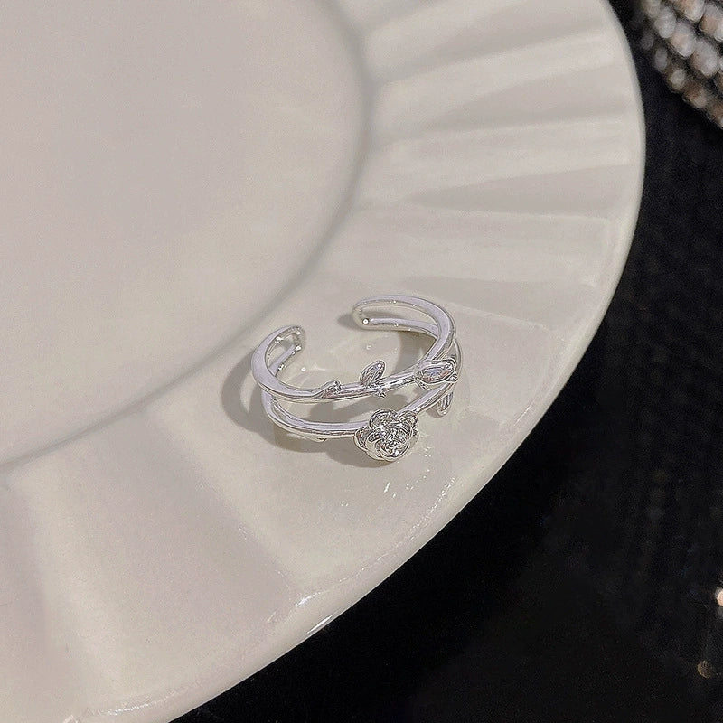 Wholesale Women's Silver Zircon Open Ring Copper Electroplating Heart Bow Geometric Shape - Image 39