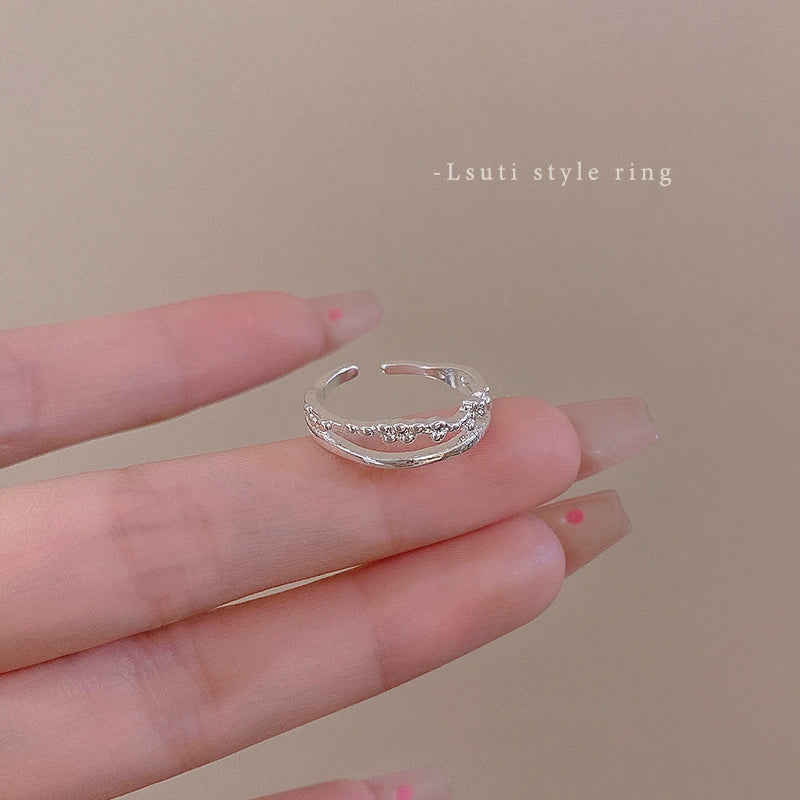 Wholesale Women's Silver Zircon Open Ring Copper Electroplating Heart Bow Geometric Shape - Image 42