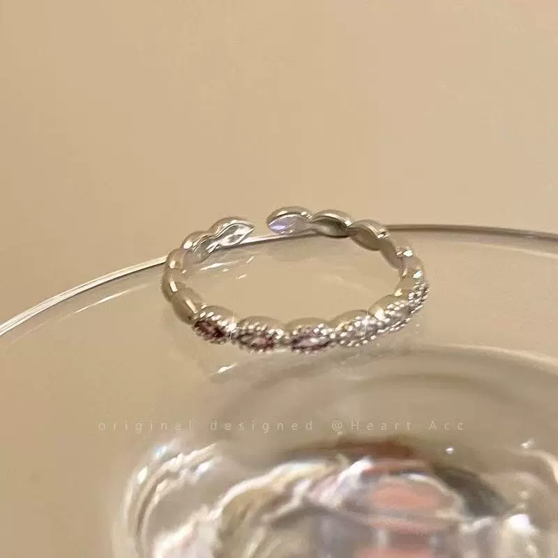 Wholesale Women's Silver Zircon Open Ring Copper Electroplating Heart Bow Geometric Shape - Image 8