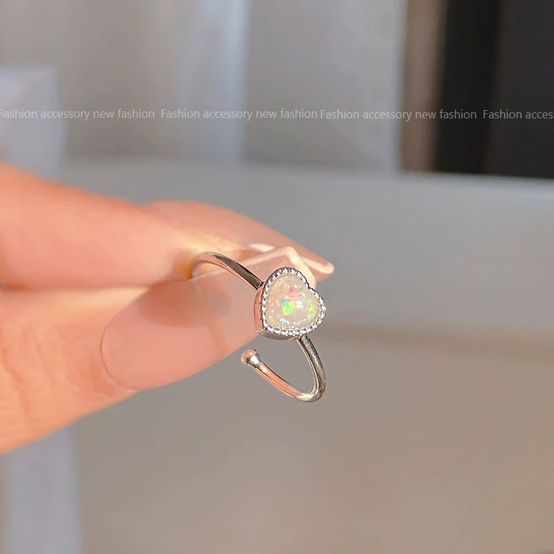 Wholesale Women's Silver Zircon Open Ring Copper Electroplating Heart Bow Geometric Shape - Image 9