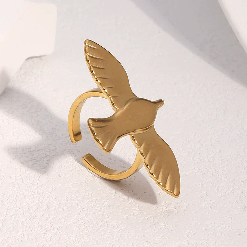 Wholesale Women's Simple Animal Zodiac Electroplated Stainless Steel Open Ring - Image 4