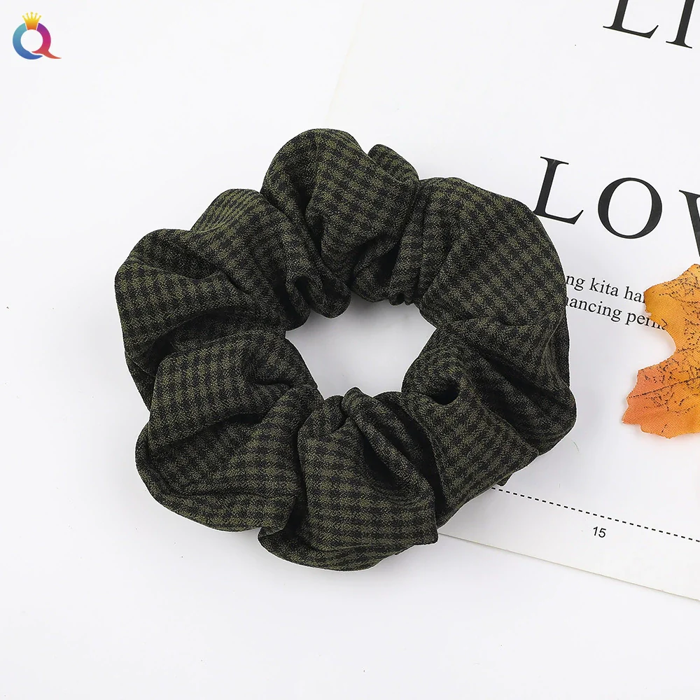 Wholesale Women's Simple Basic Fabric Plaid Handmade Hair Ring Headwear - Image 10