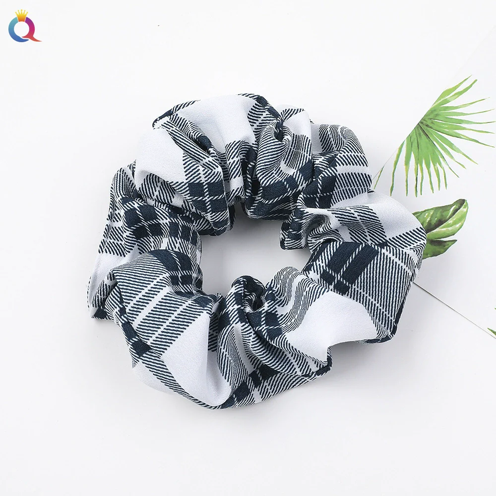 Wholesale Women's Simple Basic Fabric Plaid Handmade Hair Ring Headwear - Image 12