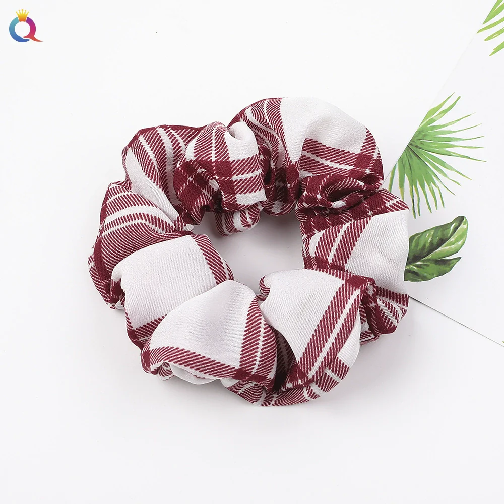 Wholesale Women's Simple Basic Fabric Plaid Handmade Hair Ring Headwear - Image 13
