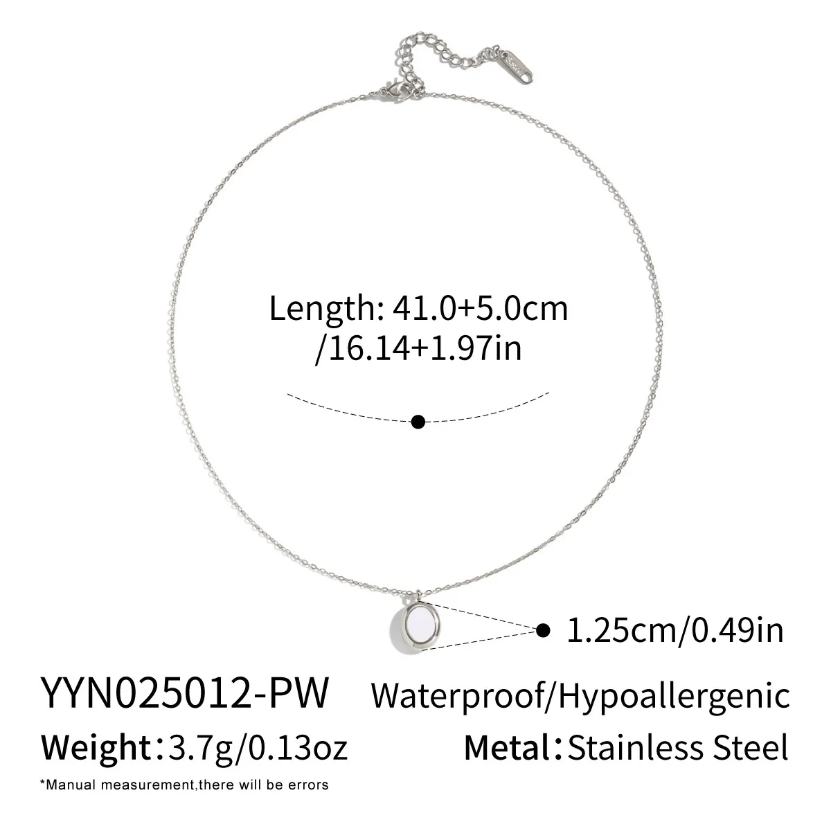 Wholesale Women's Simple Classic Geometric Black Gold Oil Drop Round Stainless Steel Necklace With O Word Chain Pvd Furnace Vacuum Real Gold Plating - Image 7