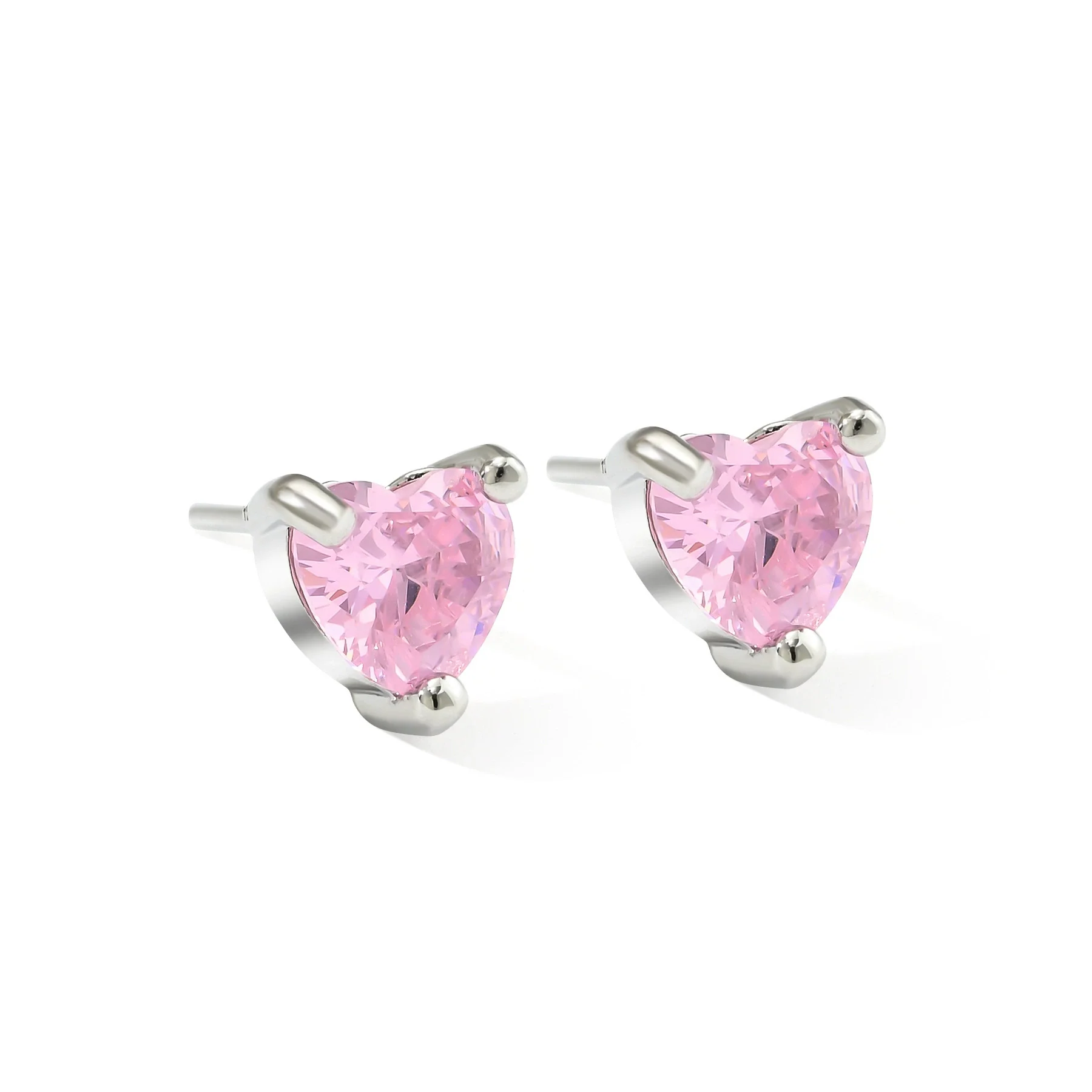 Wholesale Women's Simple Copper Heartshaped Zircon Inlaid Ear Jewelry - Image 7
