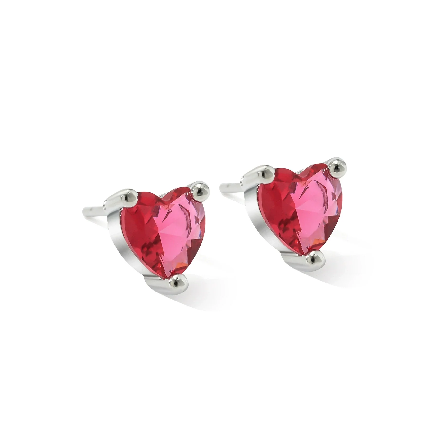 Wholesale Women's Simple Copper Heartshaped Zircon Inlaid Ear Jewelry - Image 9