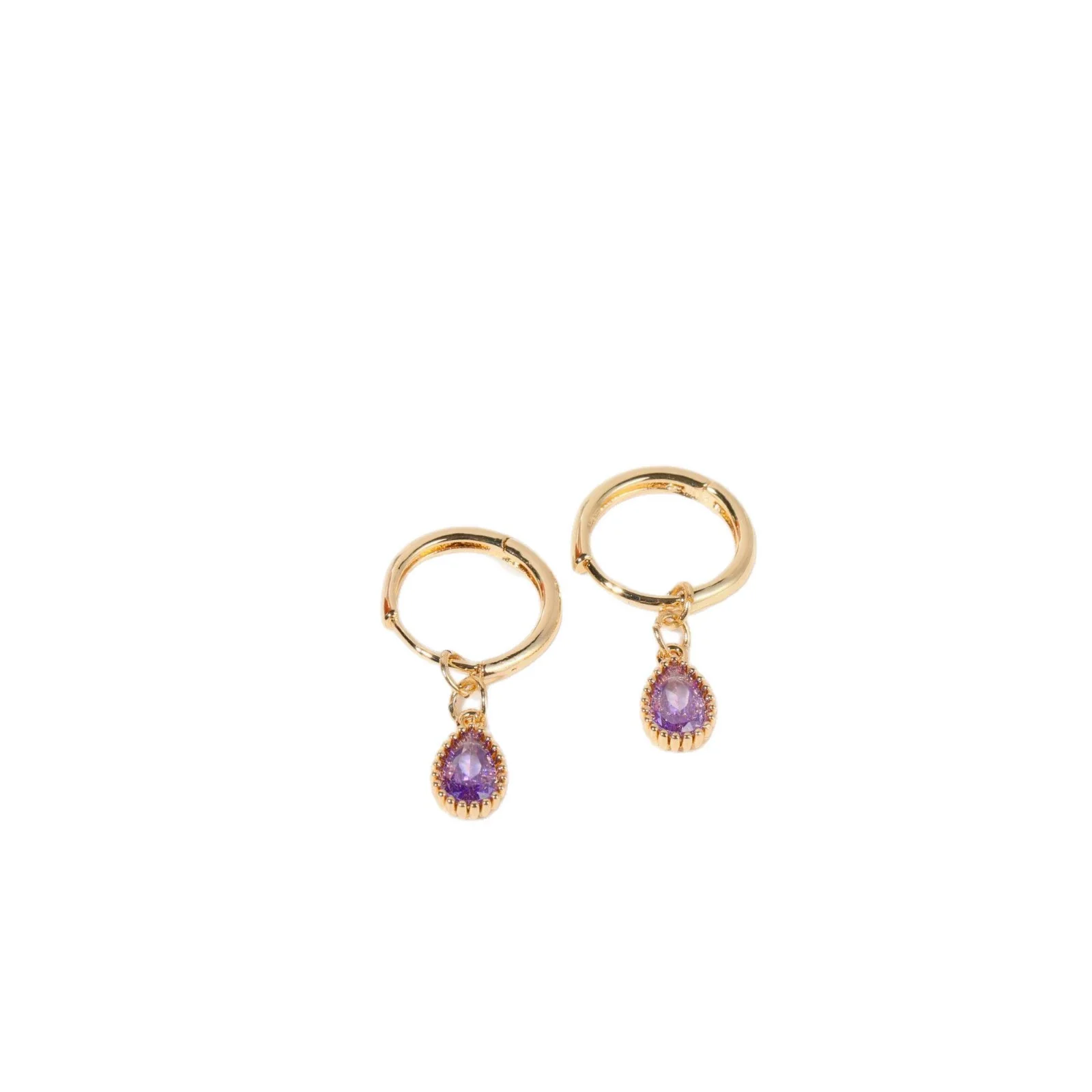 Wholesale Women's Simple Dropshaped Diamond Design Copper And Stainless Steel Earrings - Image 5