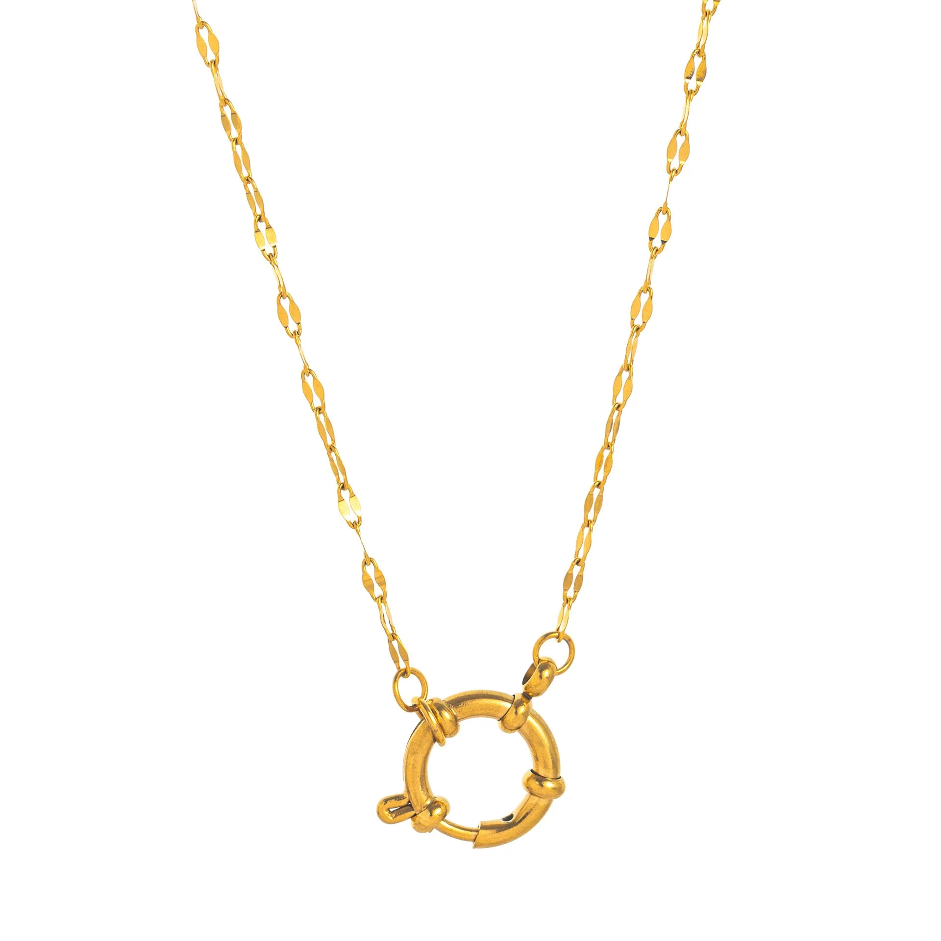 Wholesale Women's Simple Electroplated Stainless Steel Heart Shape Mixed Gemstone Setting Pendant Necklace - Image 23