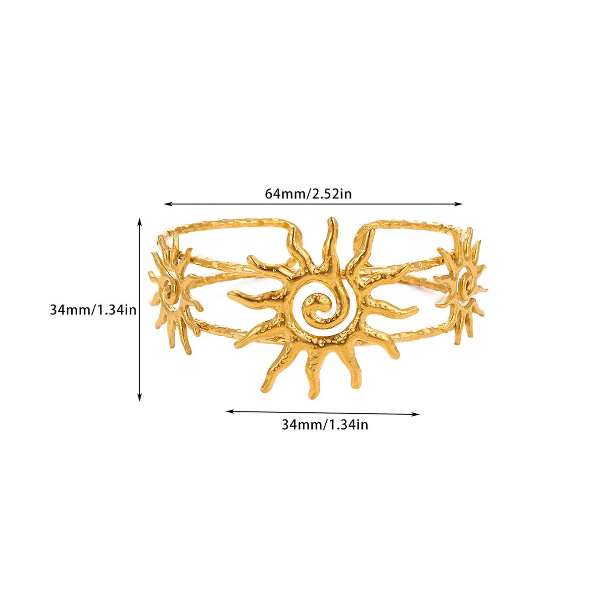 Wholesale Women's Simple Electroplated Stainless Steel Sun Open Bracelet Light Luxury Highend Jewelry - Image 4
