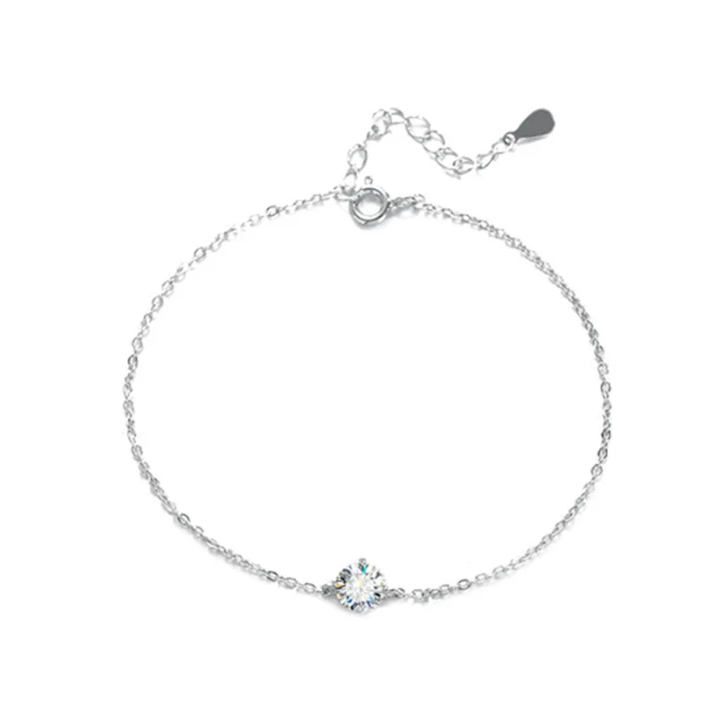 Wholesale Women's Simple Geometric 925 Sterling Silver Sixclaw Bracelet Set With Diamonds - Image 4