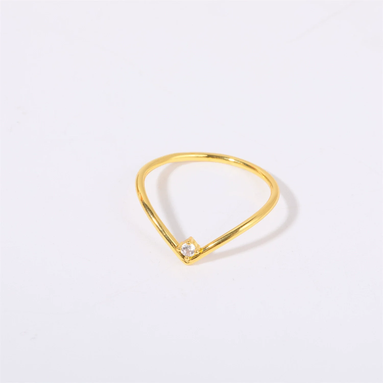 Wholesale Women's Simple Geometric Diamond Design Titanium Steel Ring With Furnace Vacuum Plating - Image 9