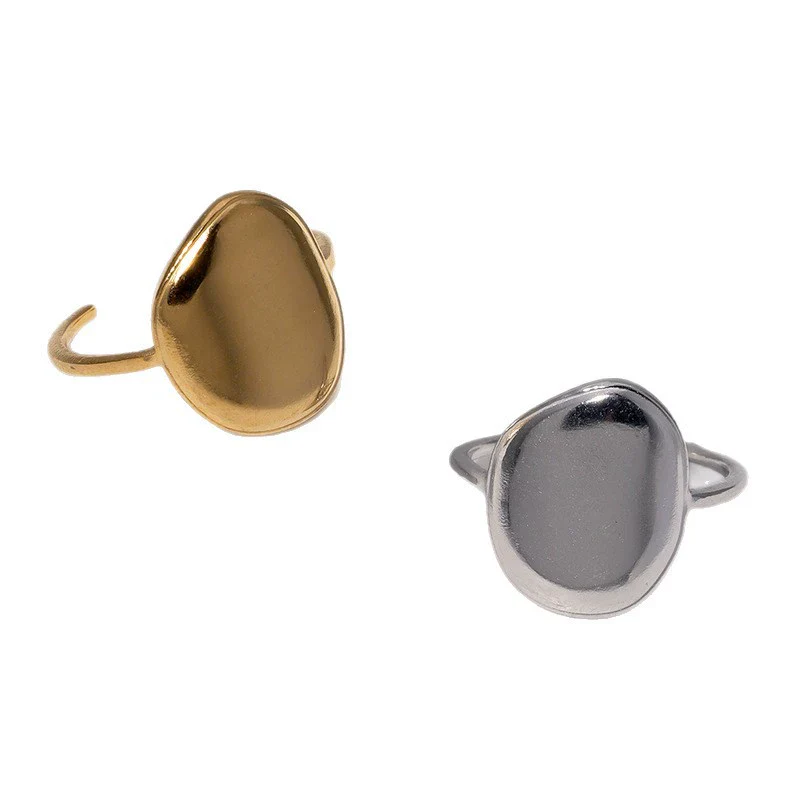 Wholesale Women's Simple Geometric Electroplated Stainless Steel Open Ring Hand Jewelry - Image 5
