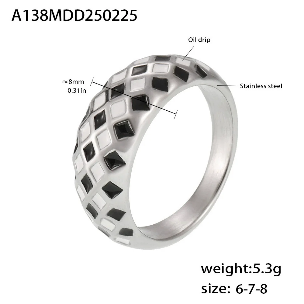 Wholesale Women's Simple Geometric Ferris Wheel Stainless Steel Ring 18K Gold Plated - Image 7