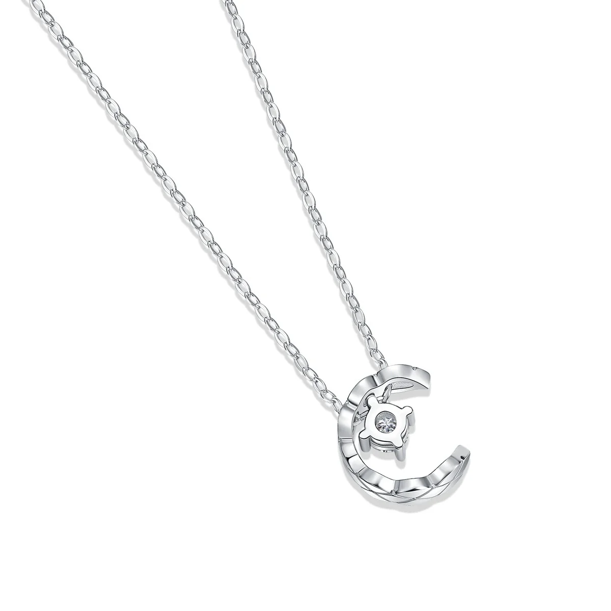 Wholesale Women's Simple Geometric Moissanite Inlaid S925 Silver Clavicle Necklace - Image 2