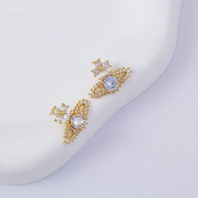 Wholesale Women's Simple Geometric Square Copper Microinlaid Electroplated Earrings - Image 11