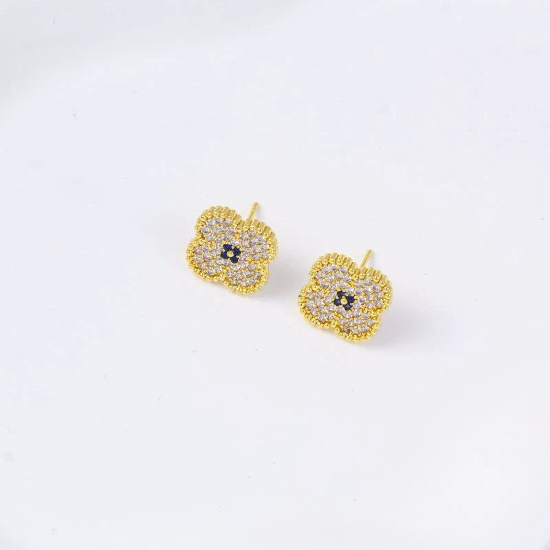 Wholesale Women's Simple Geometric Square Copper Microinlaid Electroplated Earrings - Image 18