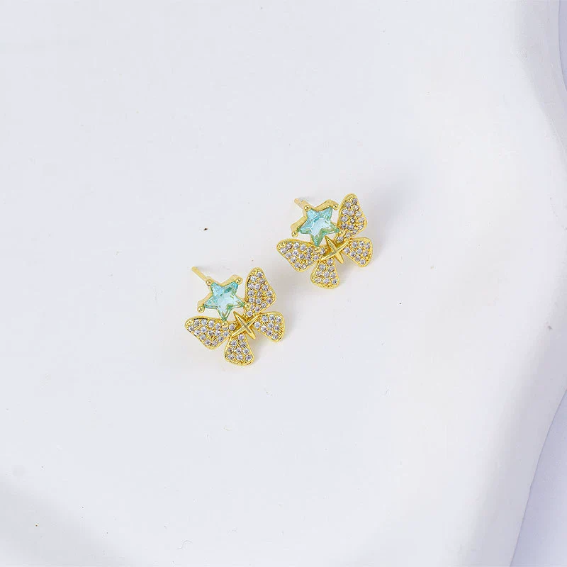 Wholesale Women's Simple Geometric Square Copper Microinlaid Electroplated Earrings - Image 19