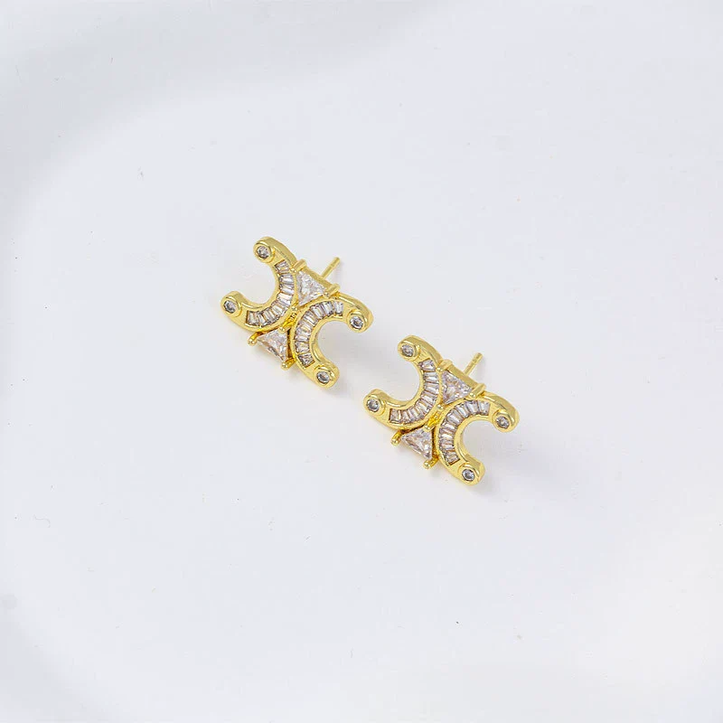 Wholesale Women's Simple Geometric Square Copper Microinlaid Electroplated Earrings - Image 23