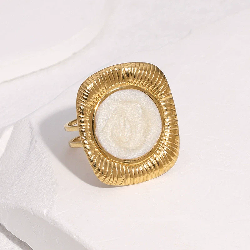 Wholesale Women's Simple Geometric Stainless Steel Electroplated Open Ring Jewelry - Image 2