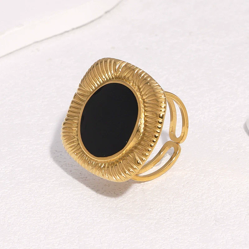 Wholesale Women's Simple Geometric Stainless Steel Electroplated Open Ring Jewelry - Image 3