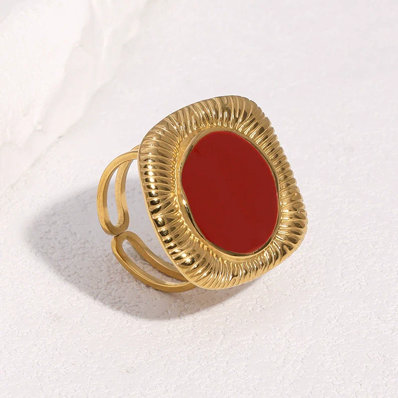 Wholesale Women's Simple Geometric Stainless Steel Electroplated Open Ring Jewelry - Image 4