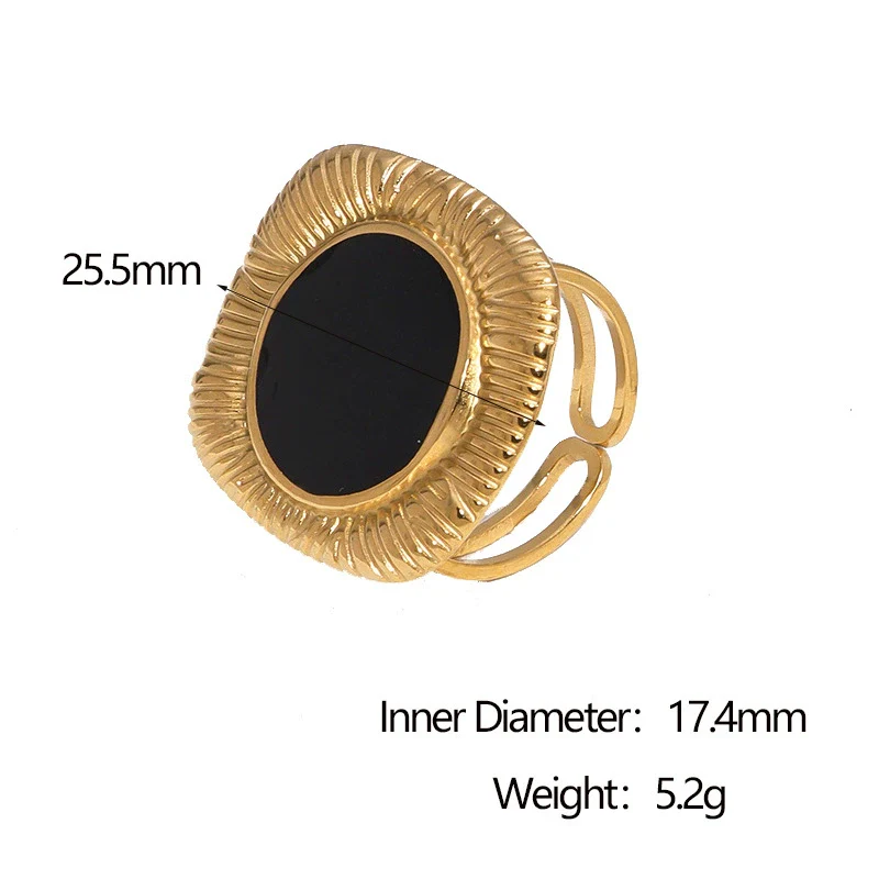 Wholesale Women's Simple Geometric Stainless Steel Electroplated Open Ring Jewelry - Image 6