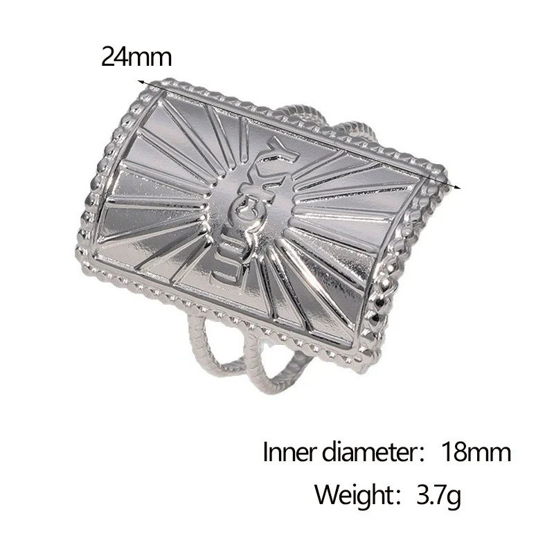 Wholesale Women's Simple Geometric Stainless Steel Open Ring With Electroplating - Image 7